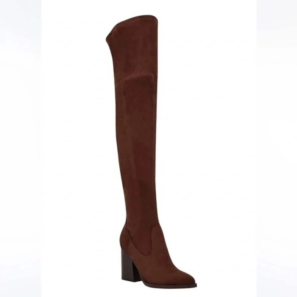 NWOT Marc Fisher Onyse Over the Knee Dark Brown Boots Size 9.5